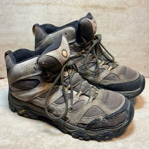 Merrell Moab 3 Mid Hiking Boots Mens 11.5 Walnut Brown Suede Vibram J035889
